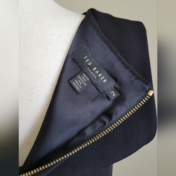 Ted Baker Black Bodycon Embroidered Dress Size 2 - Picture 5 of 5